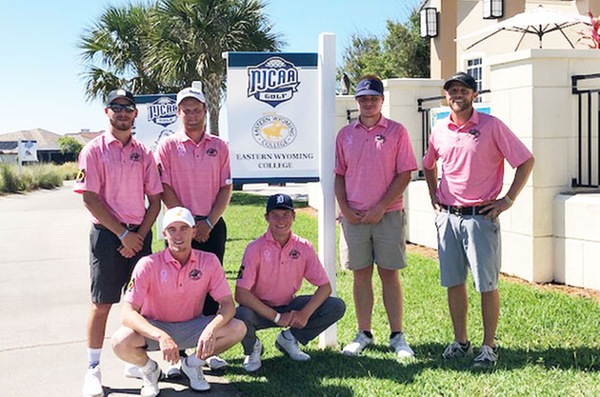 2018-2019 EWC Lancer team finishes 13th at Nationals. Team members (left to right, back): RJ Moya, Mason Hale, Gonzalo Arcelay, Coach Zach Smith. Front (left to right): Harry Walch, George Elliott
