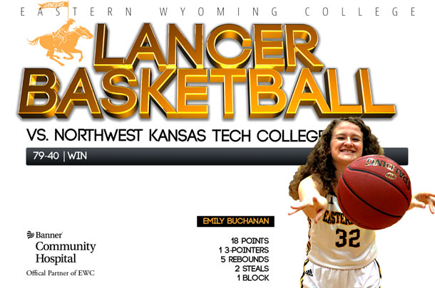 Eastern Wyoming College Lady Lancer Basketball Team vs. Northwest Kansas Technical College