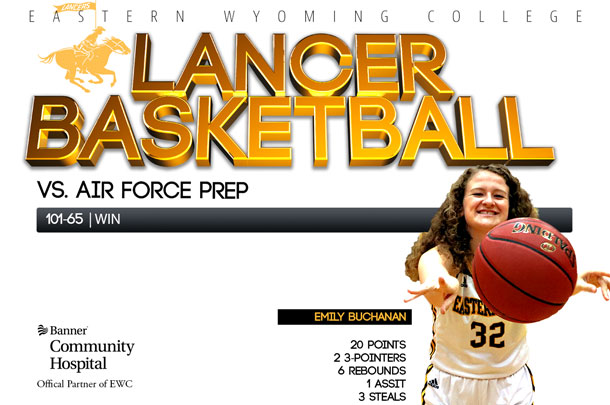 Eastern Wyoming College Lady Lancer Basketball team vs. Air Force Prep Basketball team